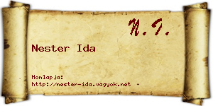 Nester Ida névjegykártya
